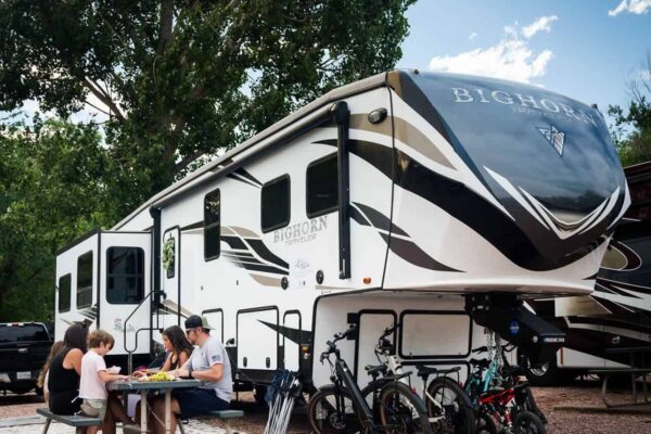 Family at an RV Site