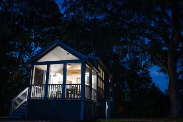 Cottage at night