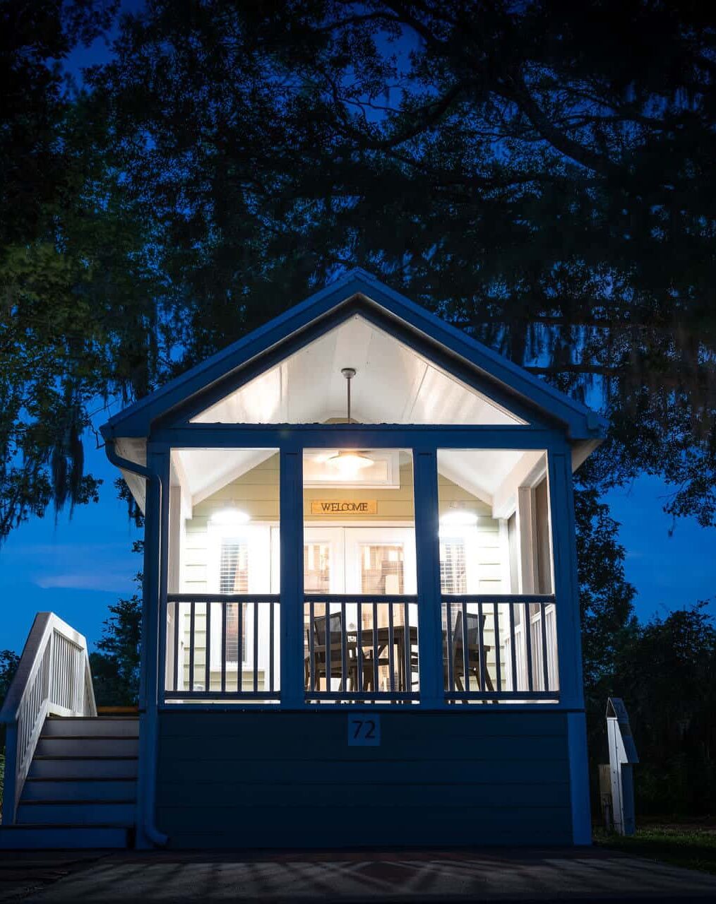 Cottage at night