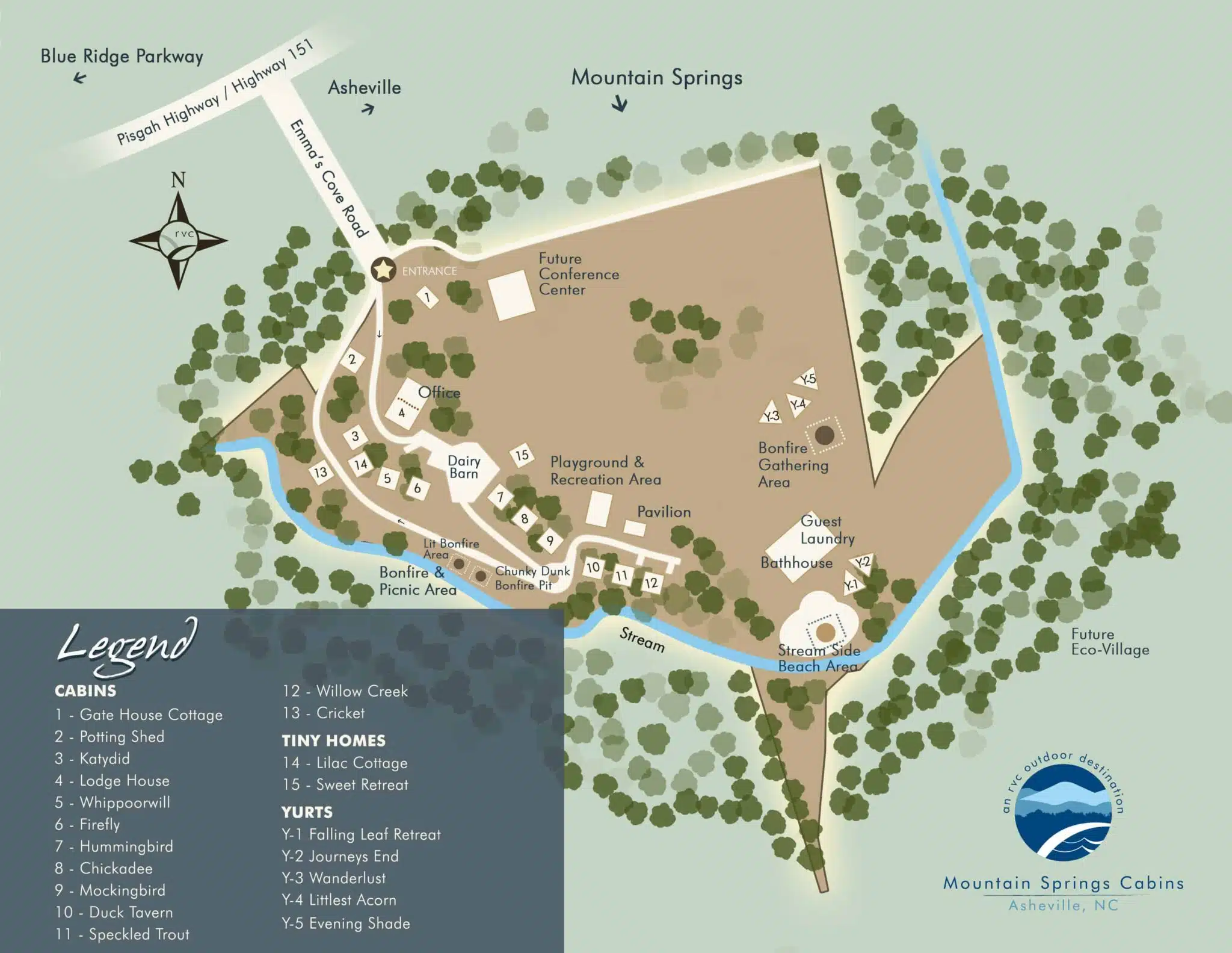 Property Map - Mountain Springs Cabins