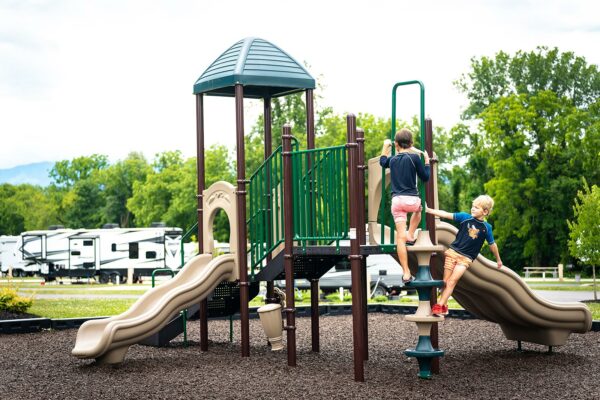 Kids playing at the playground