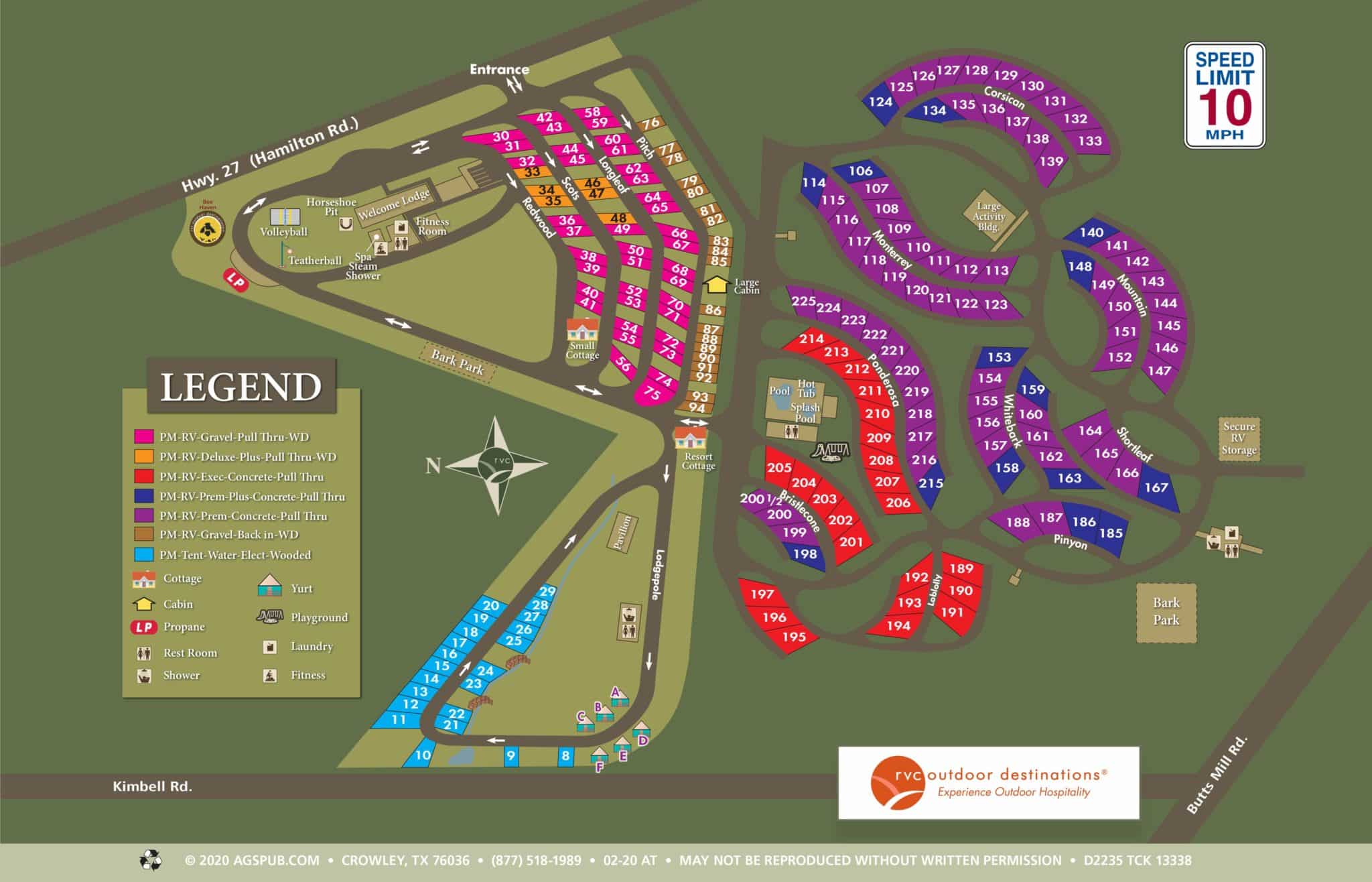 Resort Map at Pine Mountain Campground and RV Resort