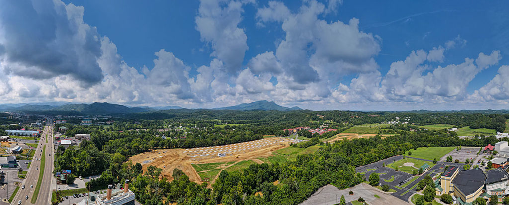 RV resort in Pigeon Forge aerial view