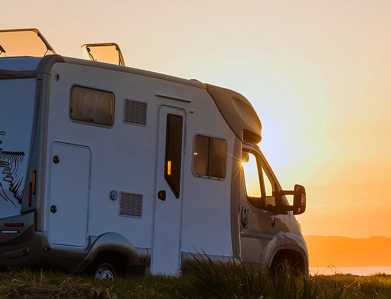 sunset RV camping in 2021