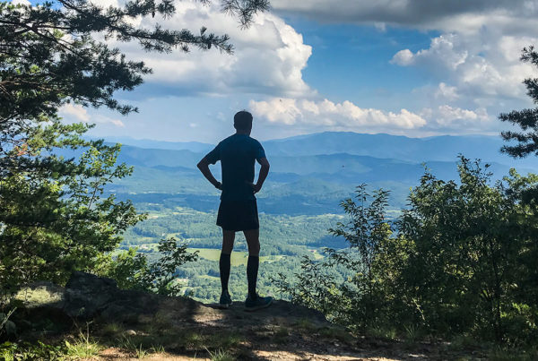 Man camping in Smoky Mountains
