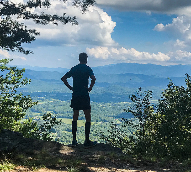 Man camping in Smoky Mountains