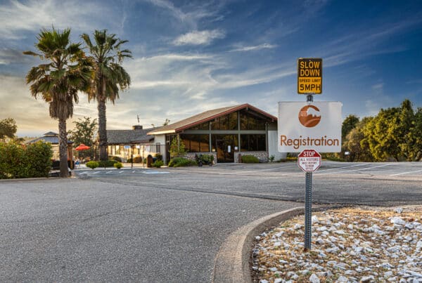 main building at RV resort Yosemite