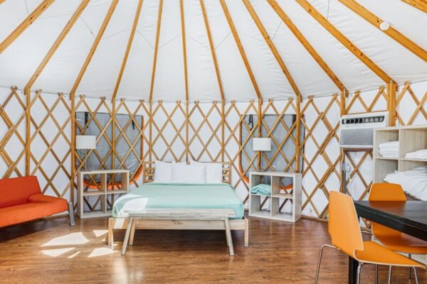 interior yurt image at yosemite rv resort